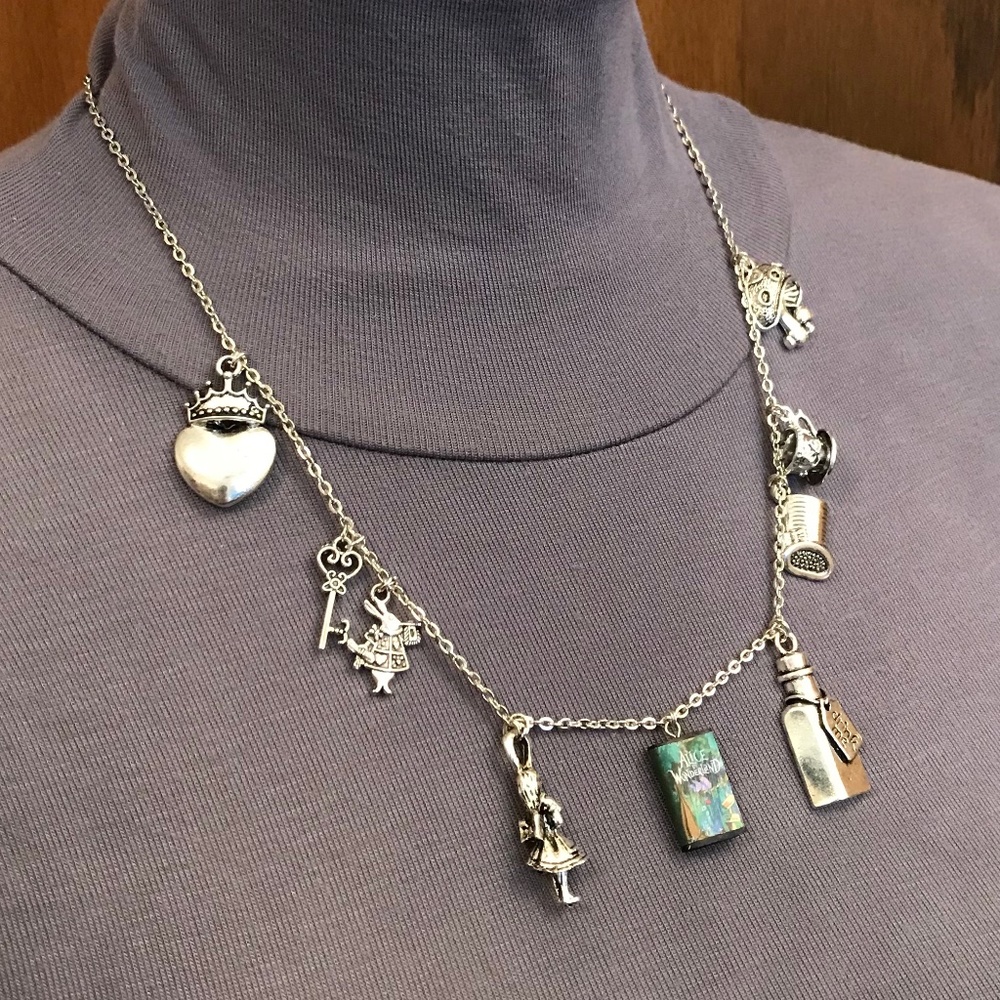 Alice in Wonderland by Lewis Carroll Handmade Literature Necklace, Book Cover - Picture 10 of 16